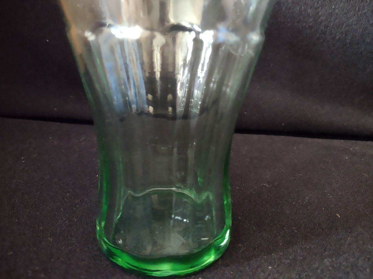 Interior view of Coca-Cola green glass tumbler from above