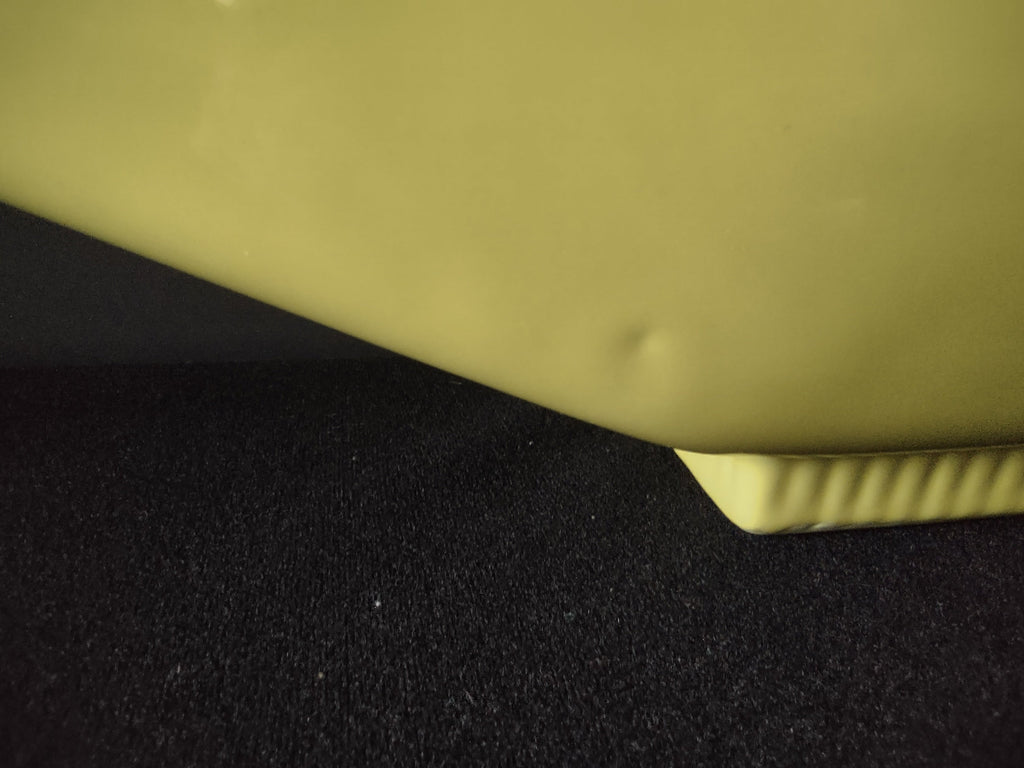 Vintage Shawnee USA Yellow Ceramic Boat Dish - ribbed foot ring