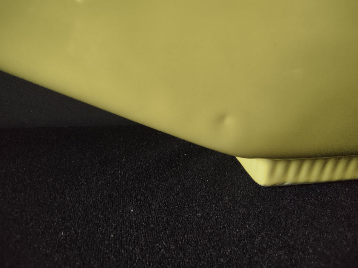 Vintage Shawnee USA Yellow Ceramic Boat Dish - ribbed foot ring