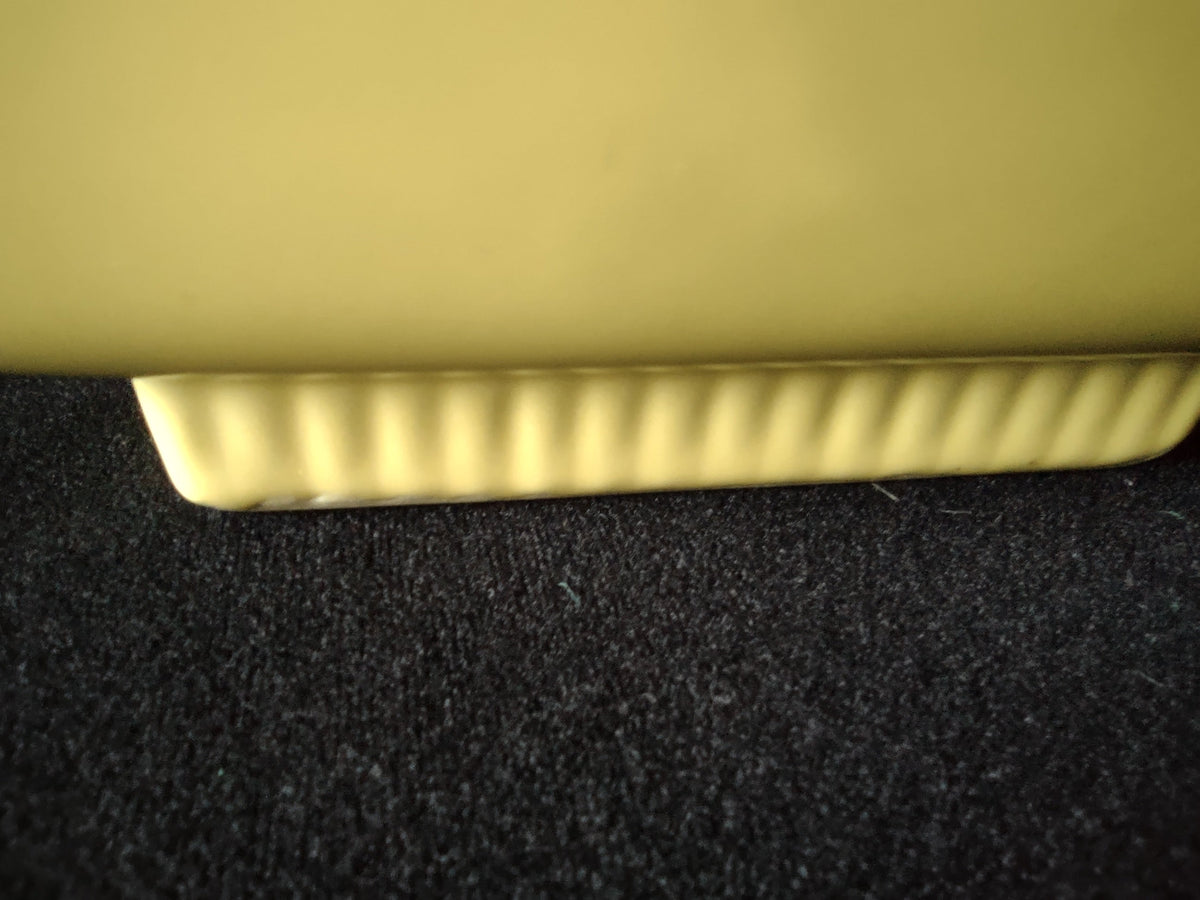 Vintage Shawnee USA Yellow Ceramic Boat Dish - underside angle