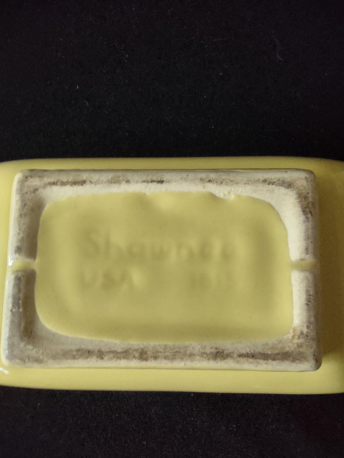 Vintage Shawnee USA Yellow Ceramic Boat Dish - Shawnee USA backstamp