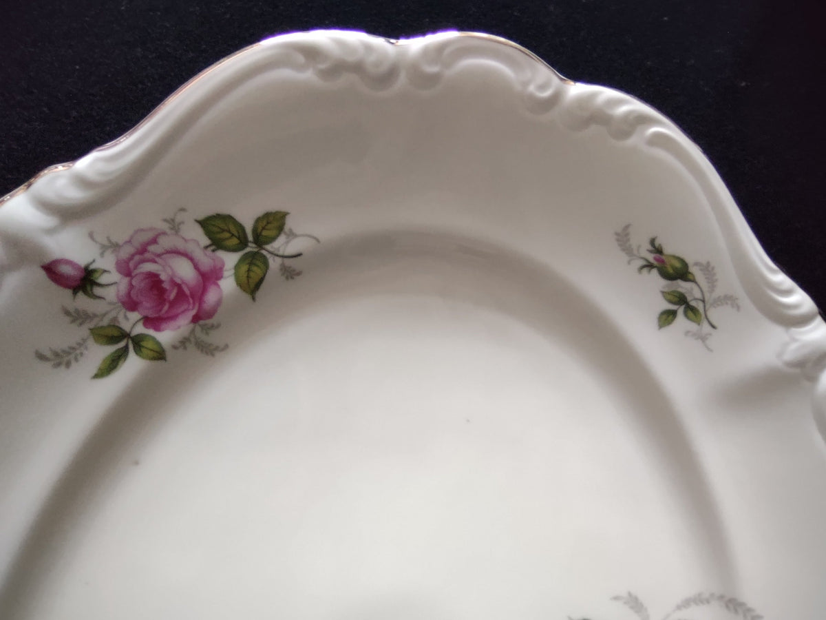 Vintage Rosenthal Pink Rose Oval Serving Platter - side profile