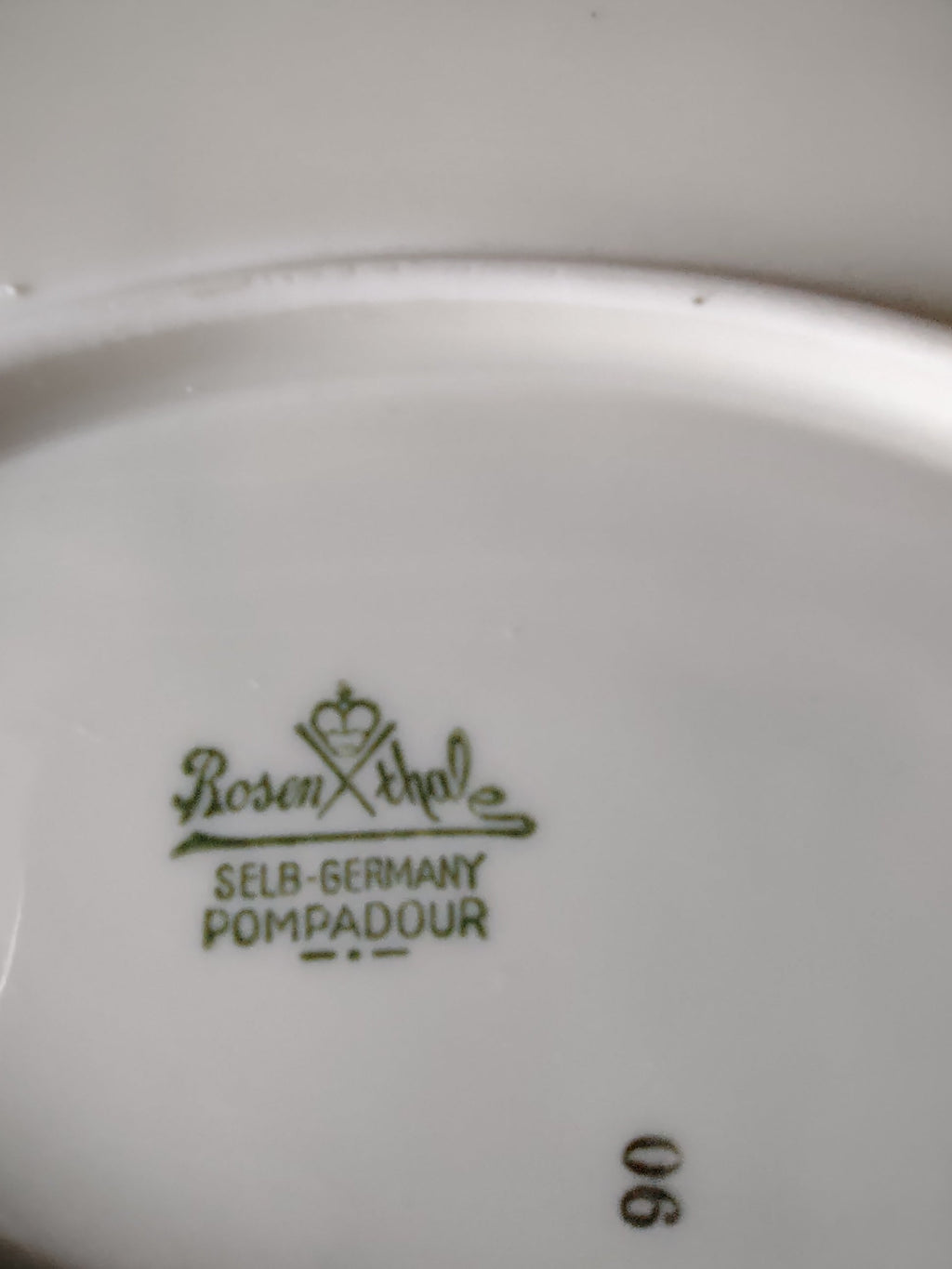 Vintage Rosenthal Pink Rose Oval Serving Platter - full top view