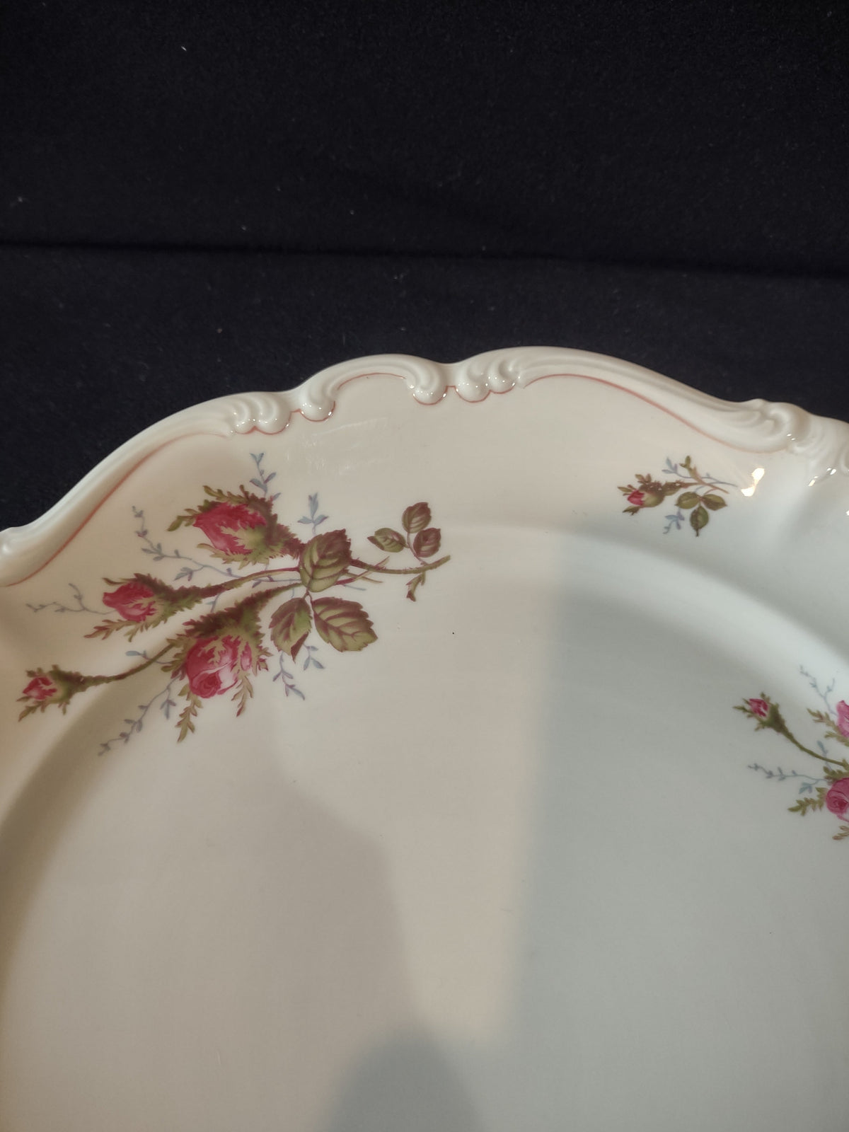 Vintage Rosenthal Pompadour Pink Rosebud Plate - rim rosebud cluster