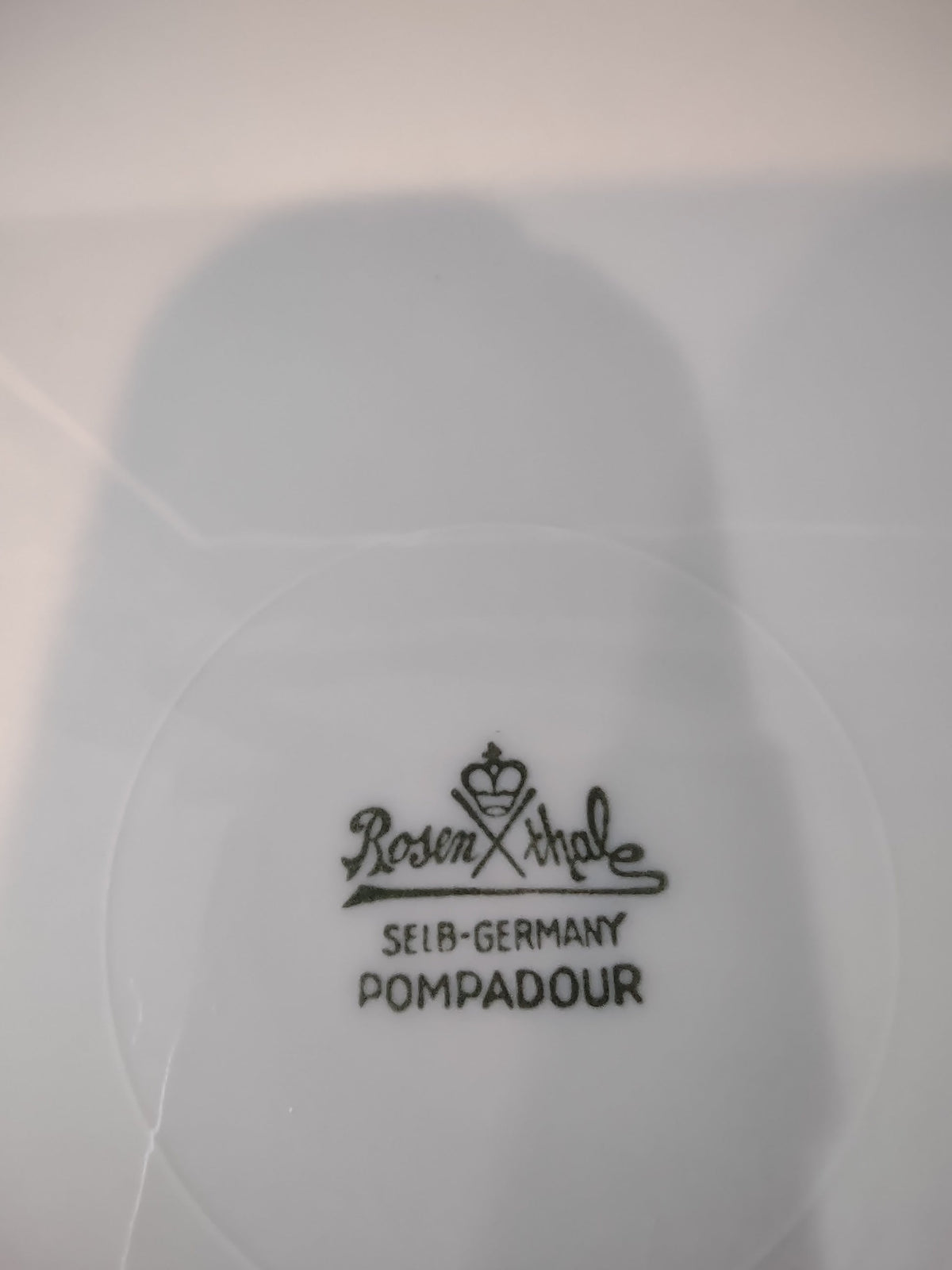 Vintage Rosenthal Pompadour Pink Rosebud Plate - close-up of rosebud spray