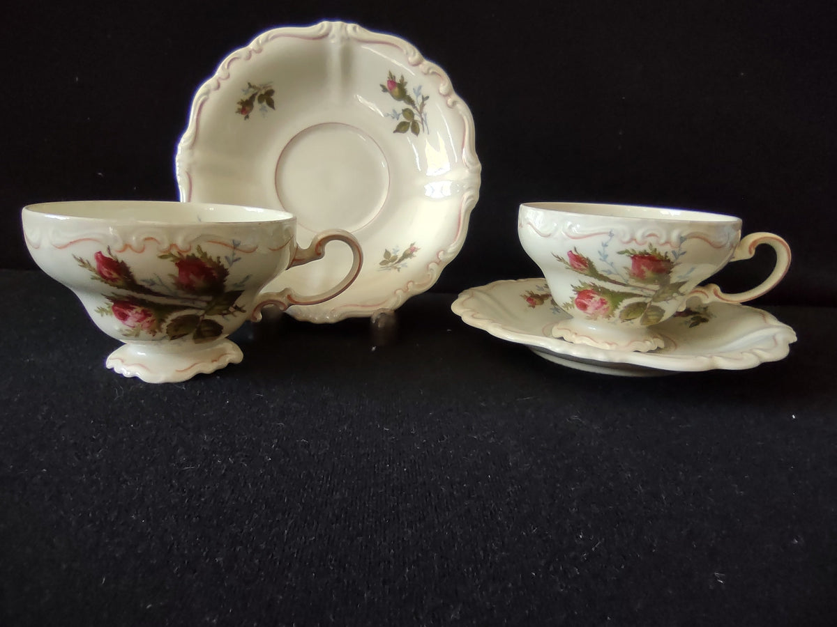Rosenthal Pompadour cup and saucer set of 2 - full group view