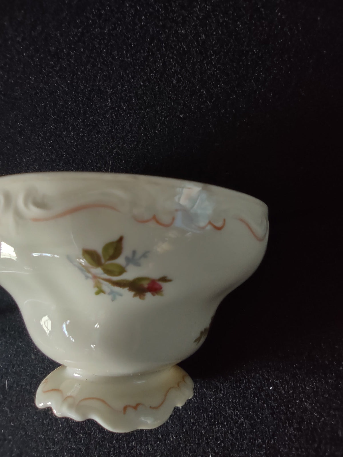 Rosenthal Pompadour tea cup - interior view showing rose and discoloration