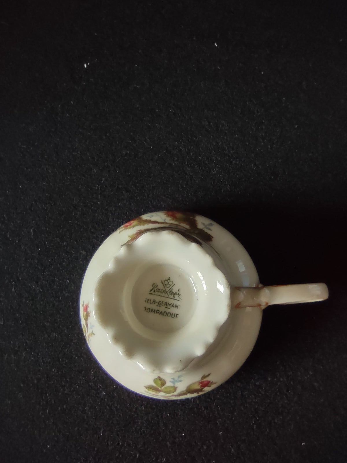 Rosenthal Pompadour tea cup - front view showing full rose decoration
