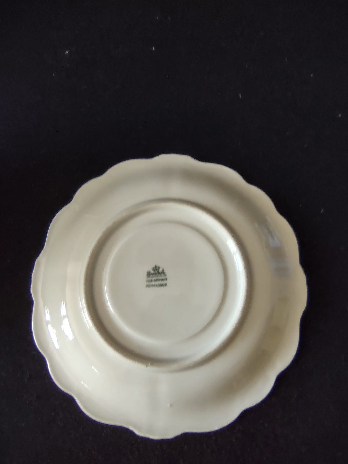 Rosenthal Pompadour Moss Rose cup interior view