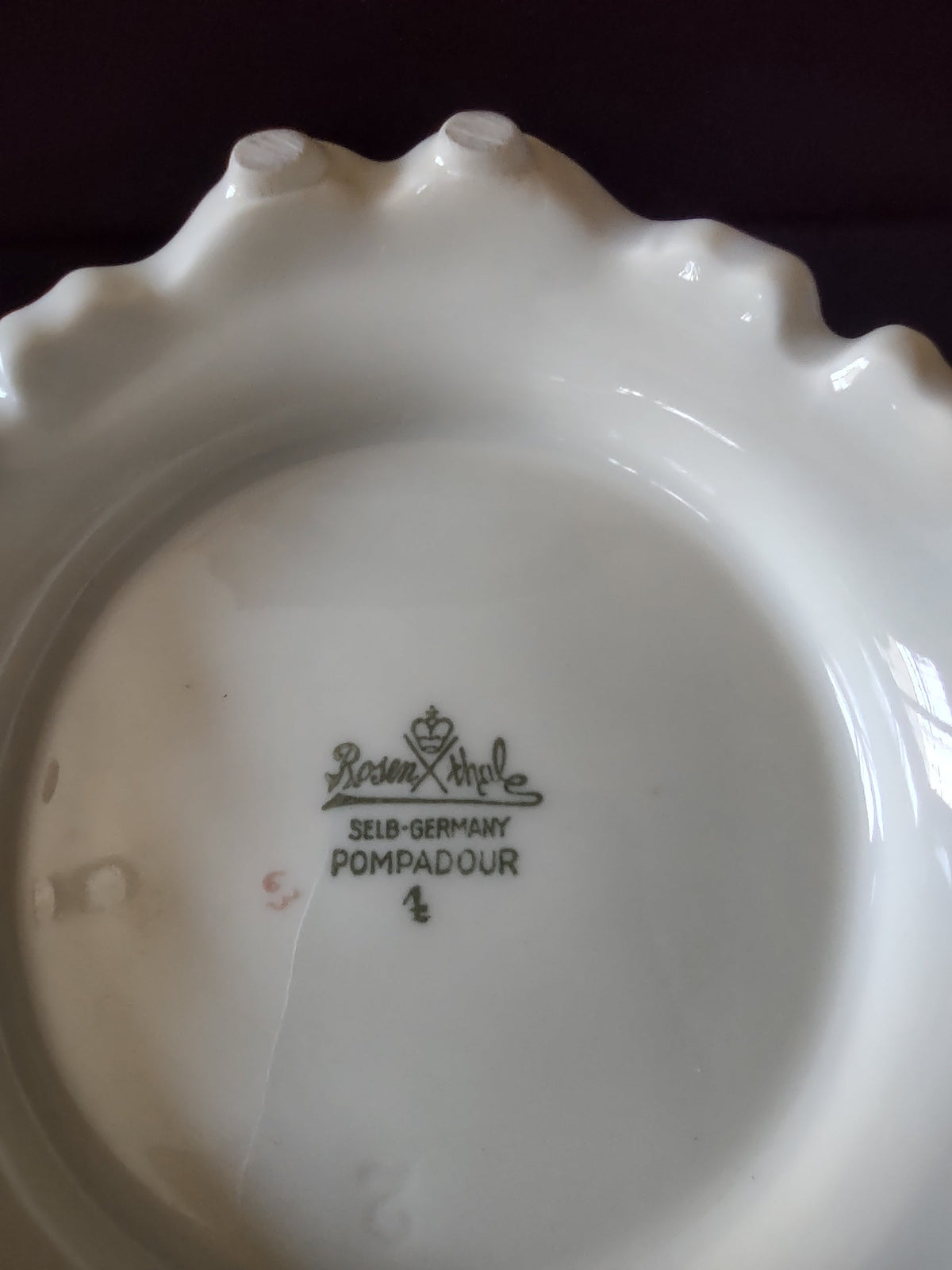 Vintage Pink Rose Rococo Teapot - additional view