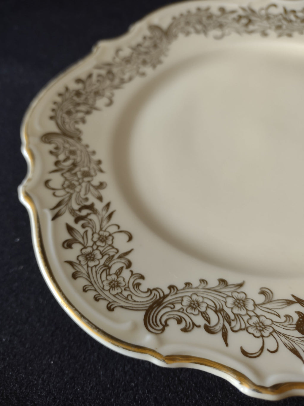 Ridgways plate side angle showing scalloped edge