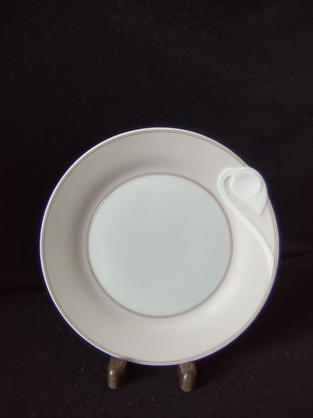 Vintage Noritake Chloe Cream & Taupe Rose Bud Handle Plate - backstamp