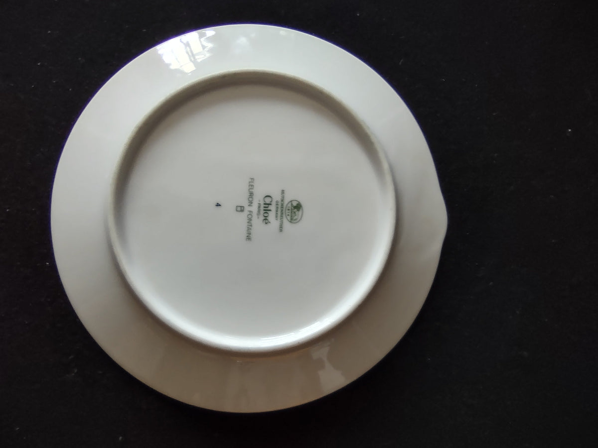 Vintage Noritake Chloe Cream & Taupe Rose Bud Handle Plate - front display