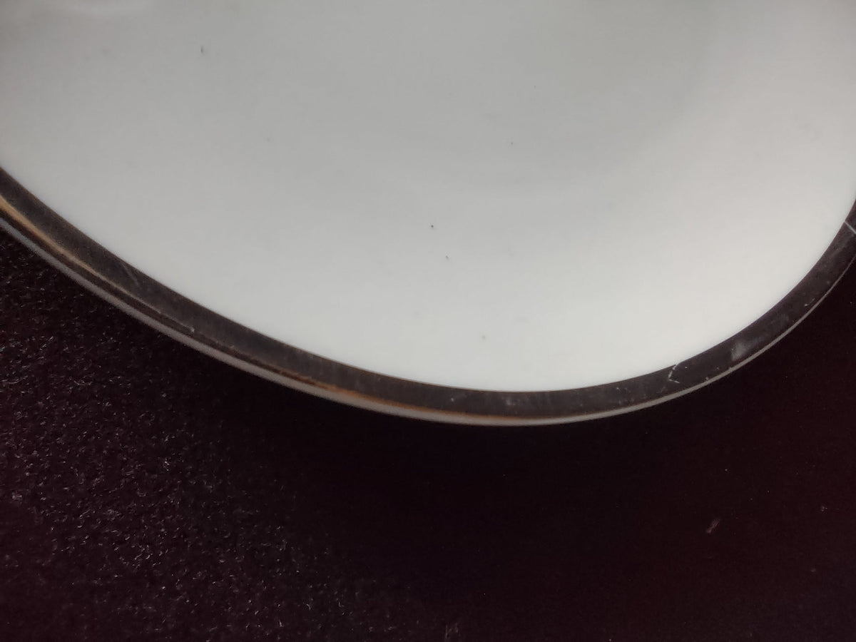 Vintage Schumann Arzberg Pink Rose Platinum Rim Plate - back view with backstamp