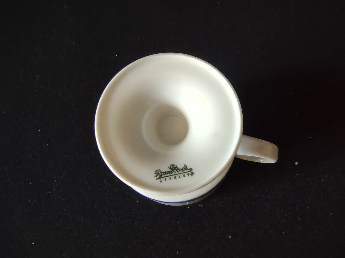 Rosenthal Germany blue lace footed cups - set of 3 front view