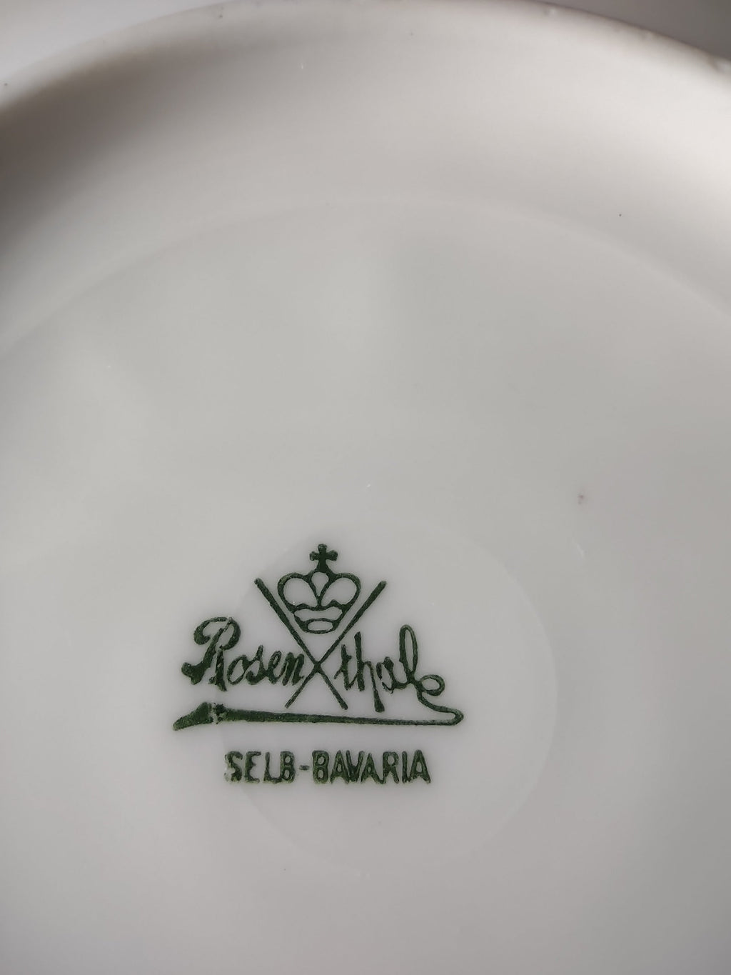 Rosenthal Selb Bavaria gold double line soup bowl - backstamp close-up