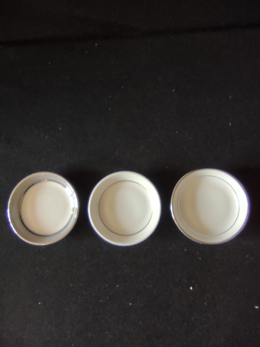 Castleton China embossed diamond rim saucer - size measurement with ruler