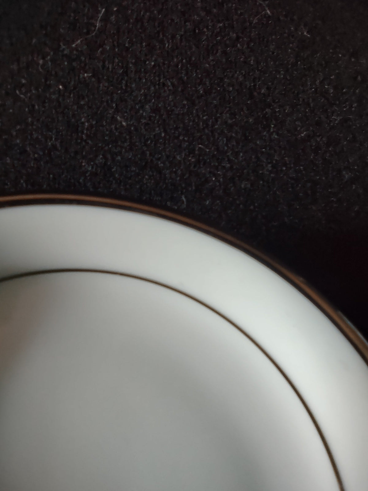 Castleton China embossed diamond rim saucer - rim and gold line detail