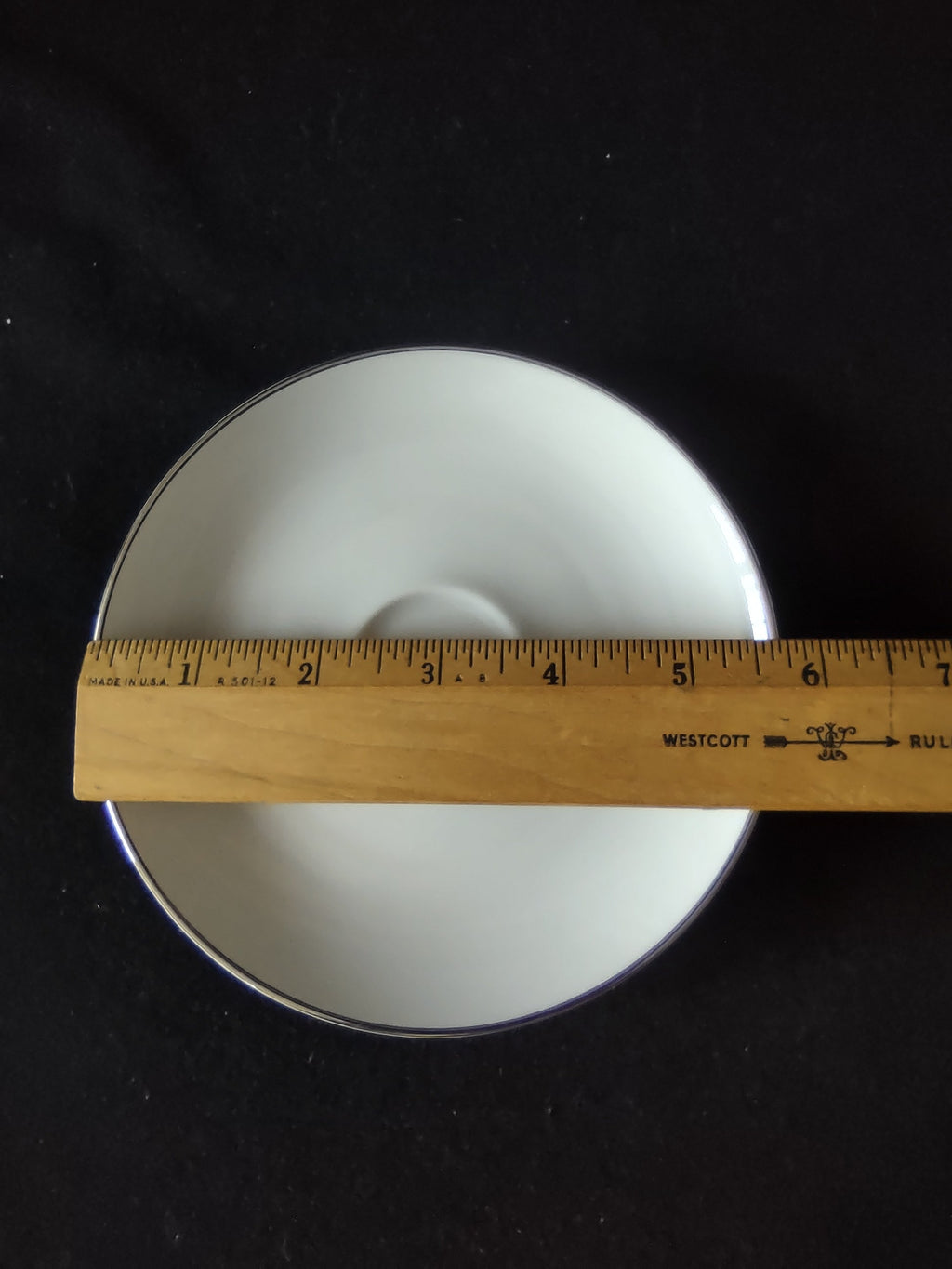 Johann Haviland Bavaria Germany White Platinum Saucer - face up