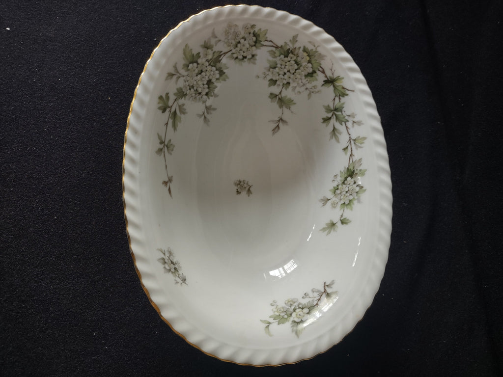 Franconia Krautheim Hawthorn oval serving bowl - side profile with ruler