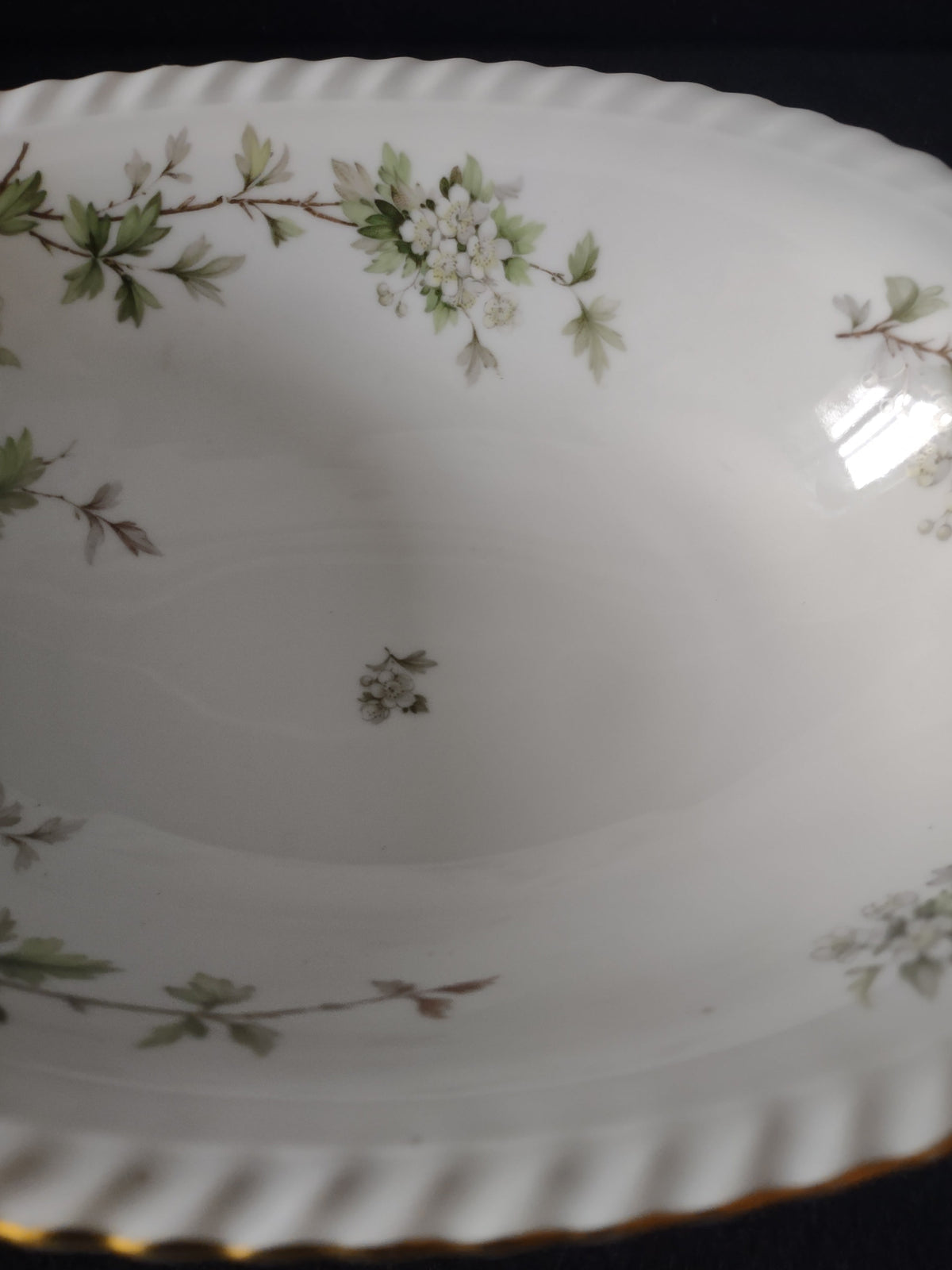 Franconia Krautheim Hawthorn oval serving bowl - top down view