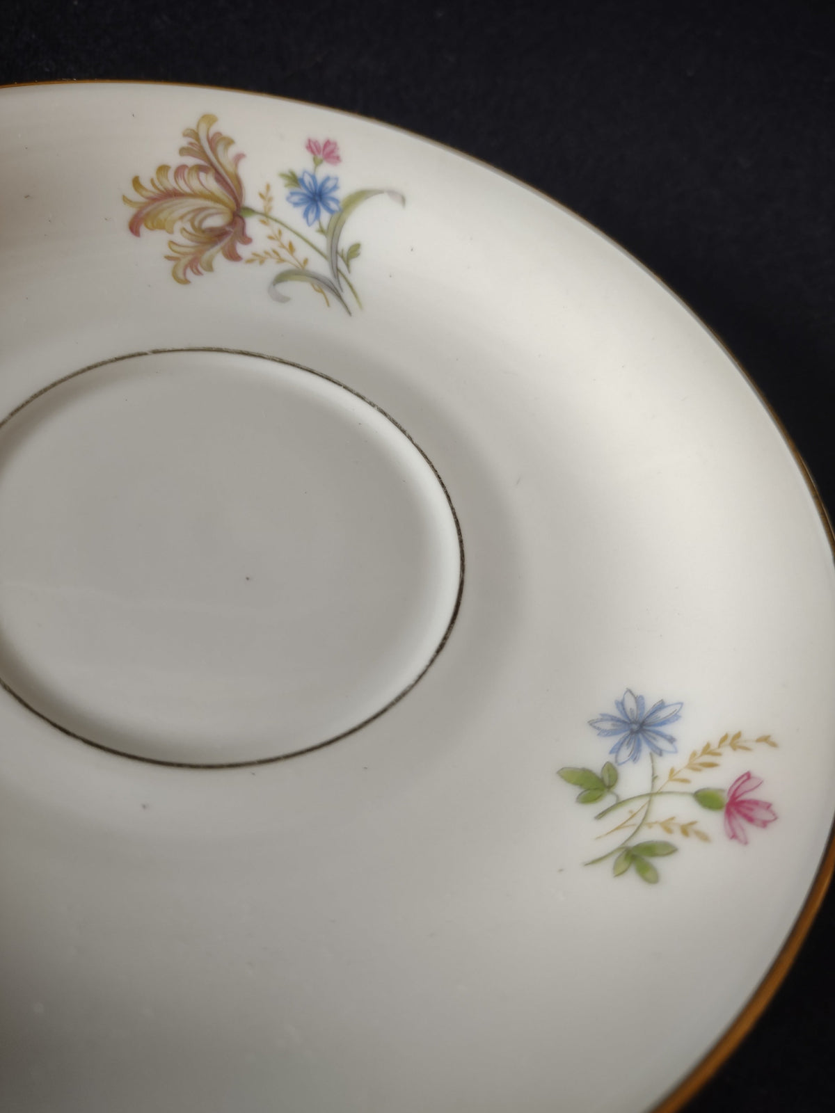 PT Tirschenreuth Bavaria wildflower cup and saucer set of 3 - full group view