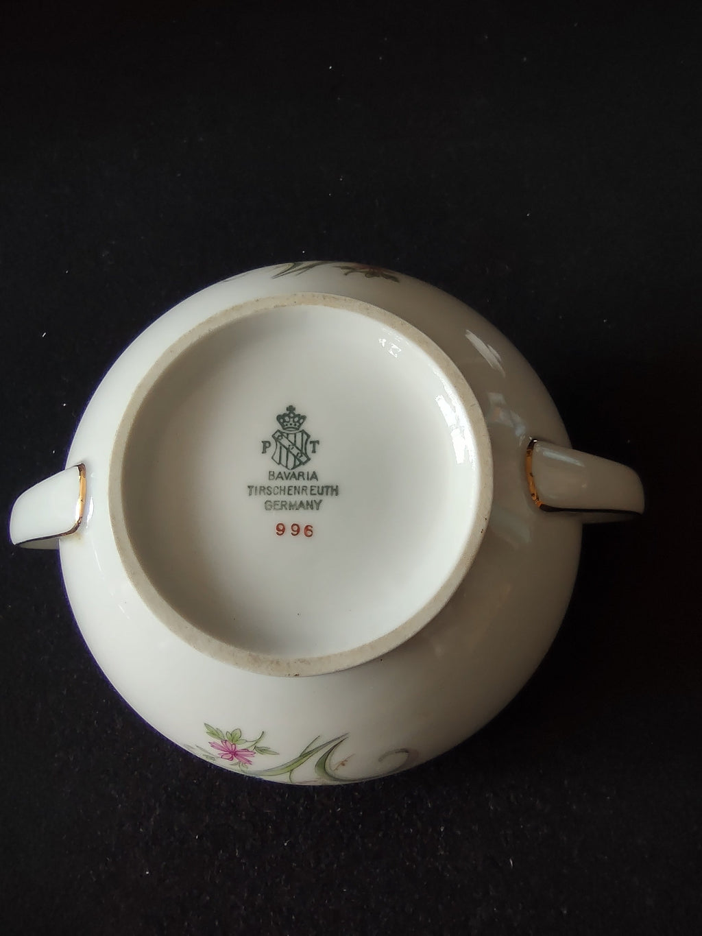 PT Tirschenreuth #996 sugar bowl - opposite side pattern detail