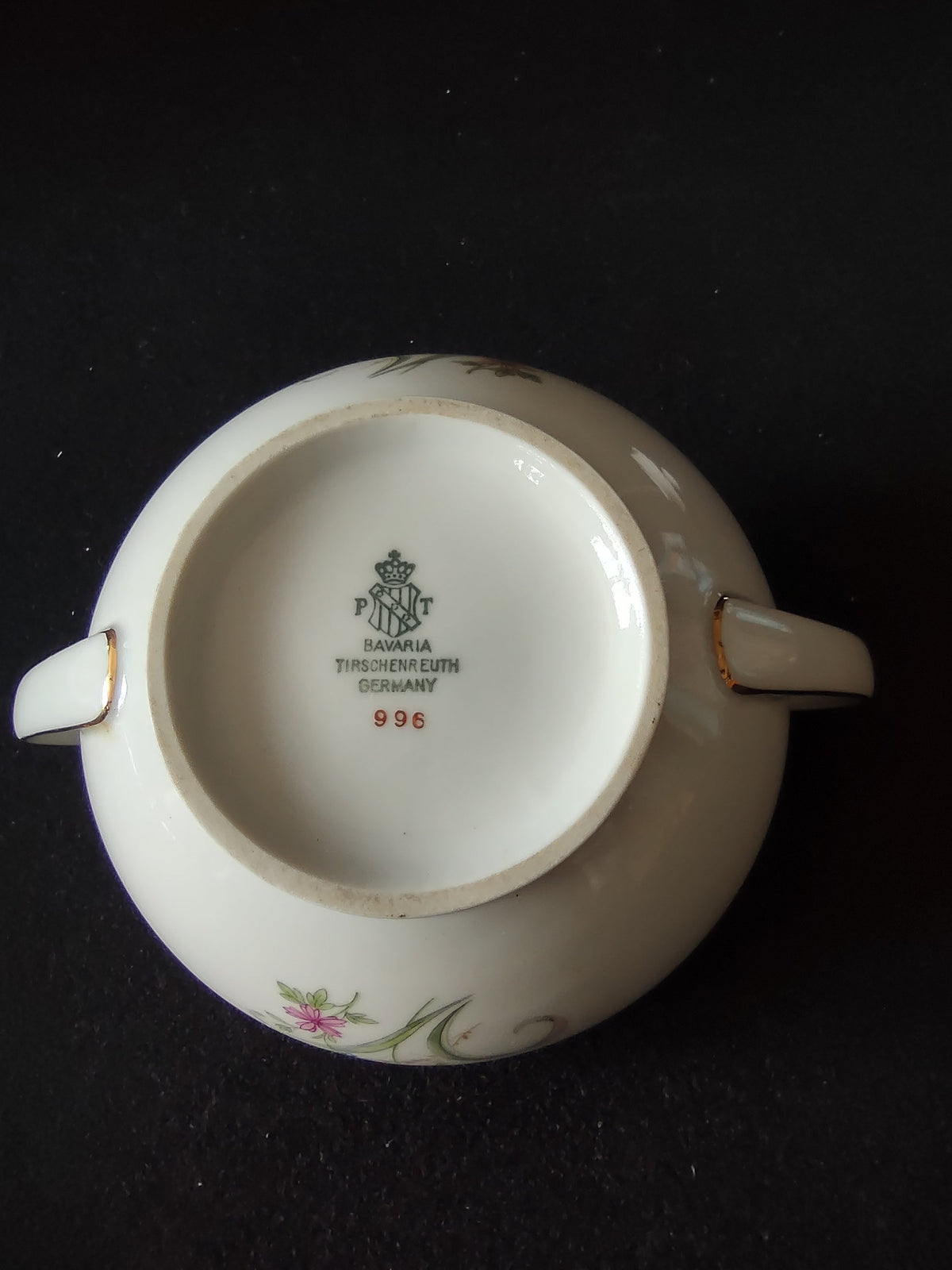 PT Tirschenreuth #996 sugar bowl - opposite side pattern detail