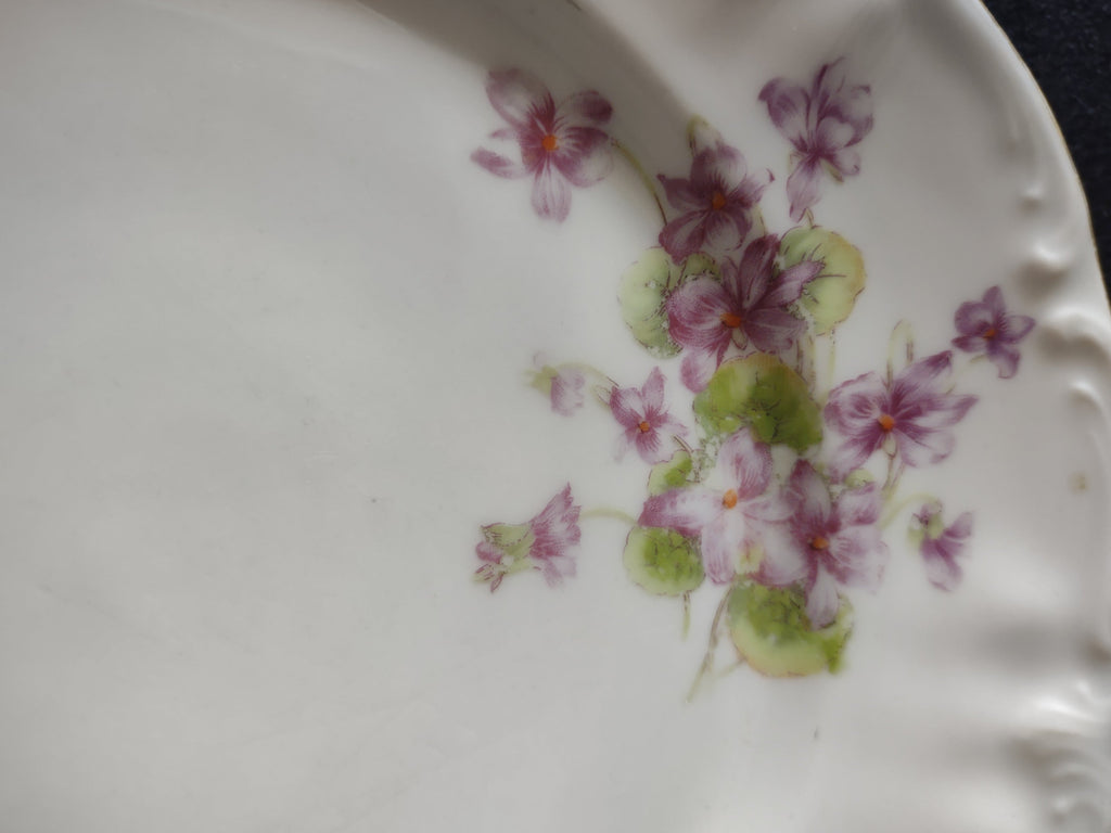 Winterling Germany violet plate - front view showing center violet bouquet