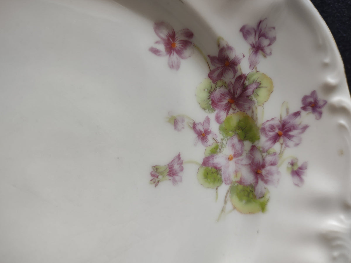 Winterling Germany violet plate - front view showing center violet bouquet