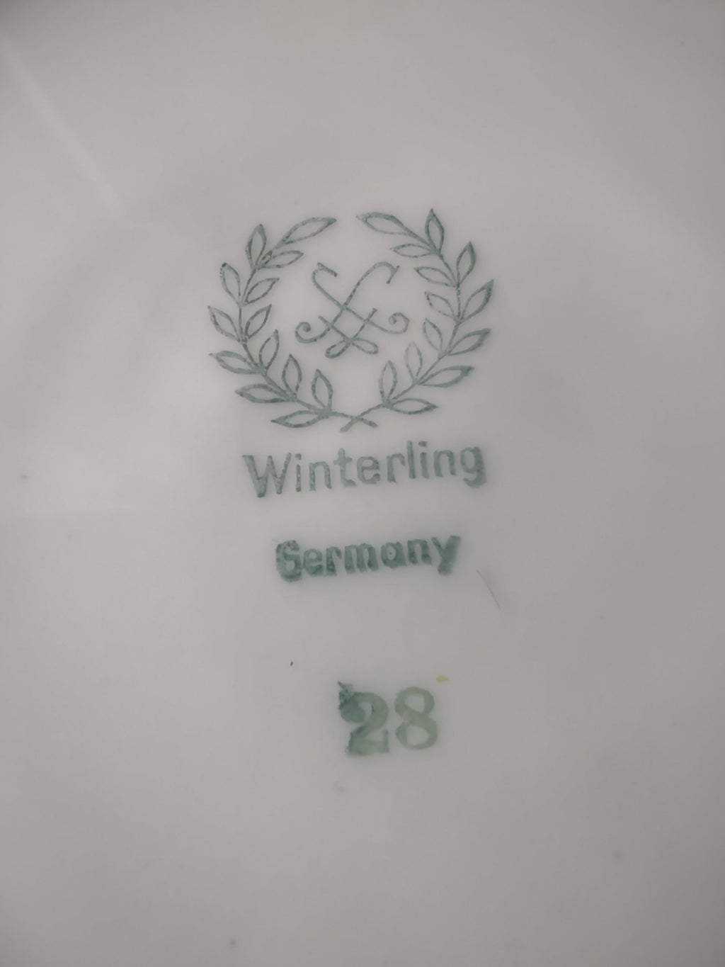 Winterling Germany backstamp with laurel wreath logo and pattern number 28