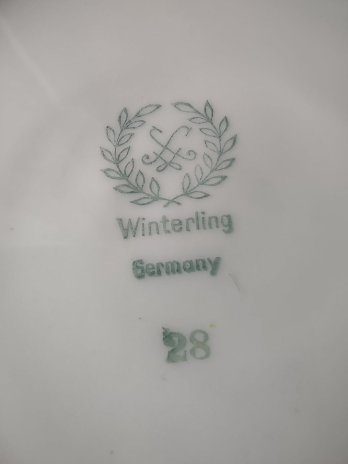 Winterling Germany backstamp with laurel wreath logo and pattern number 28