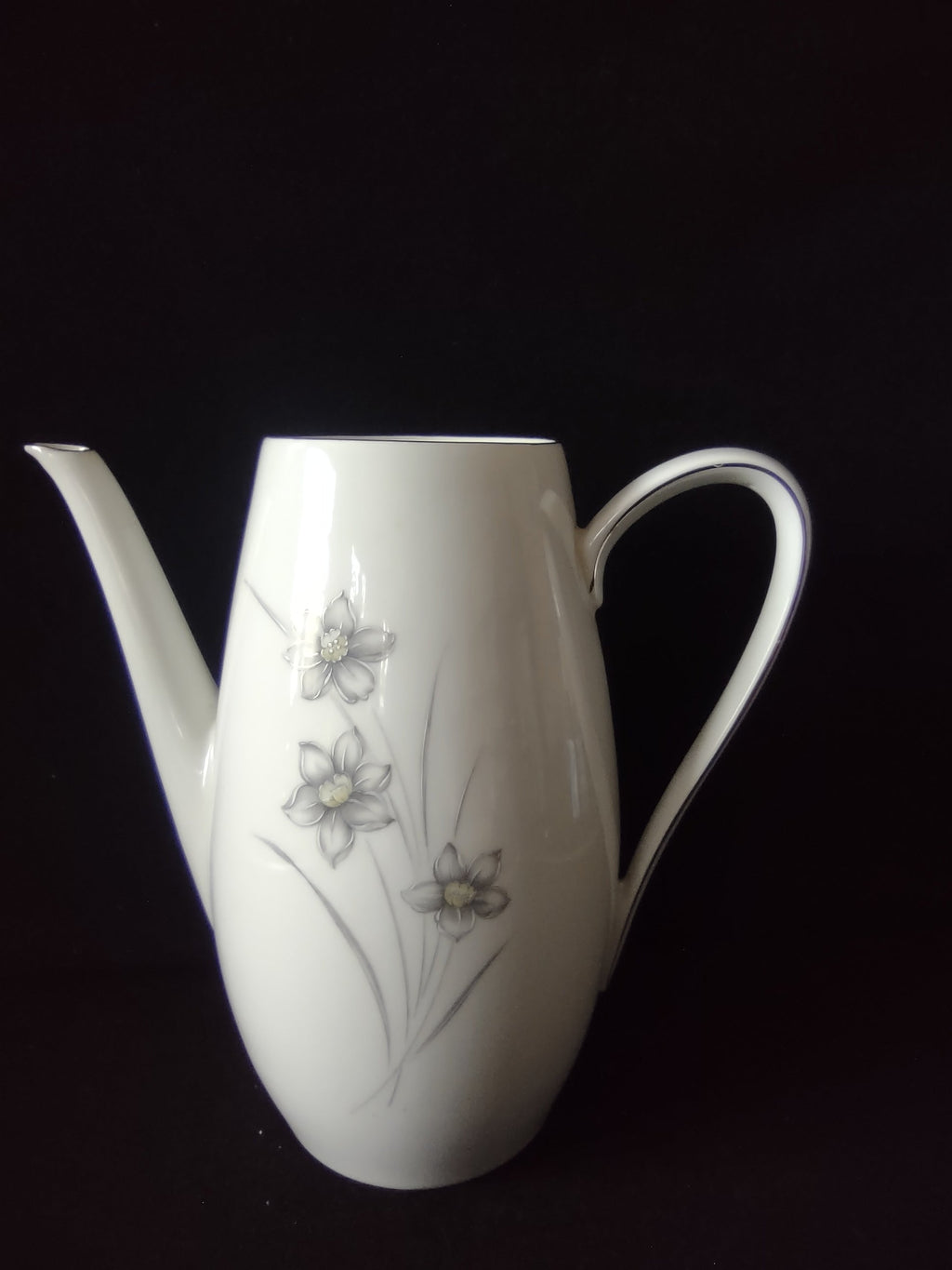 Winterling Bavarian China Silver Narcissus Coffee Pot - top view