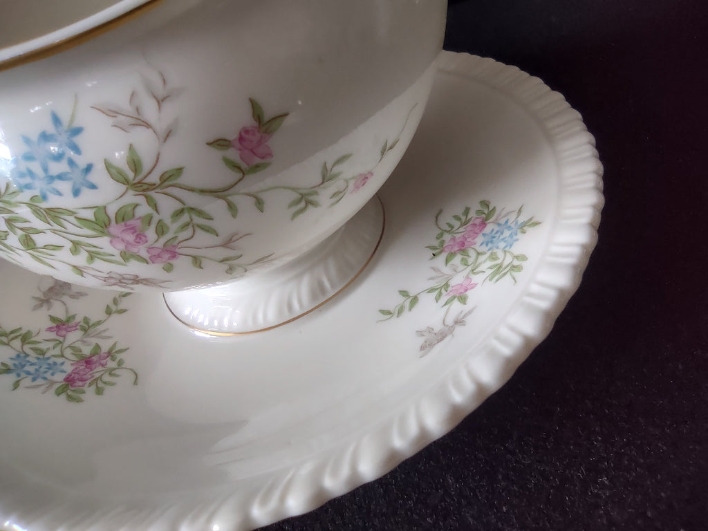 Vintage Hanover China Spring Time Gravy Boat with Underplate [7394]