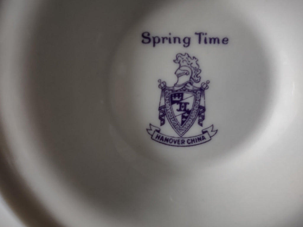 Hanover China Spring Time gravy boat - interior and rim view
