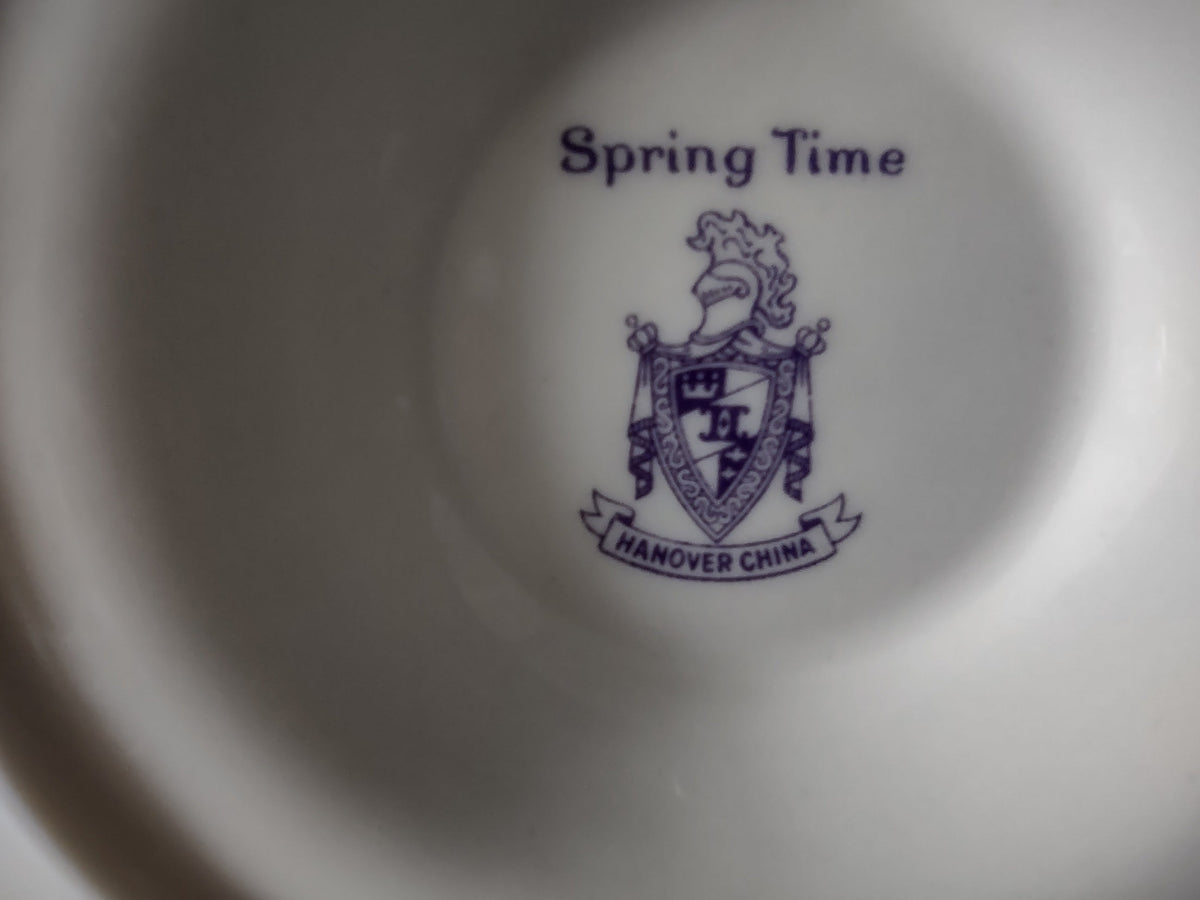 Hanover China Spring Time gravy boat - interior and rim view