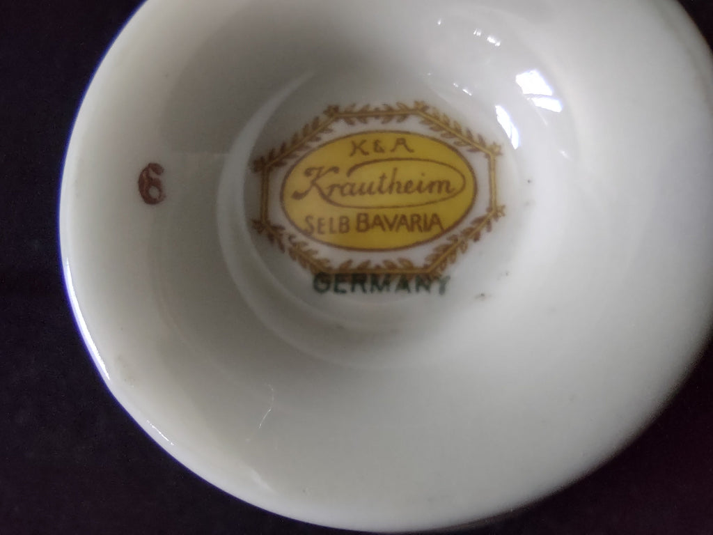 Krautheim Selb Bavaria gold rim teacup - top view showing interior gold rim
