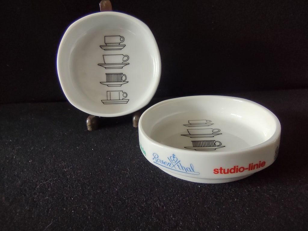 Rosenthal Studio-Linie display bowl - top view showing ruler measurement at approximately 4 inches diameter