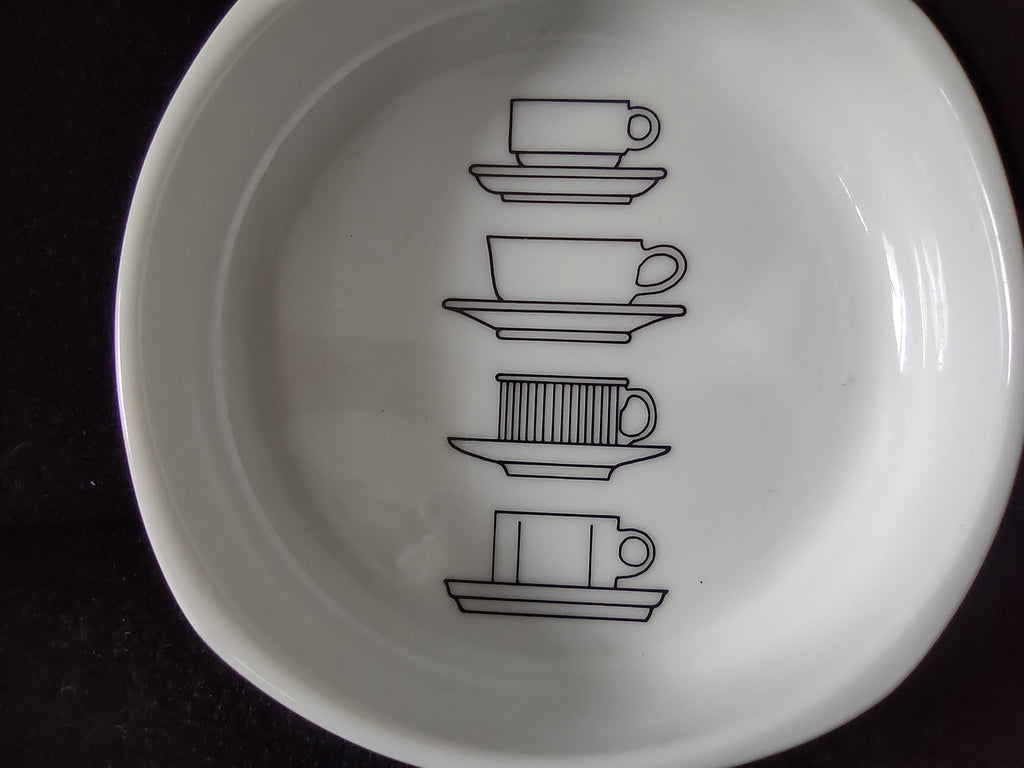 Rosenthal Studio-Linie display bowl - angled side view showing red studio-linie exterior branding