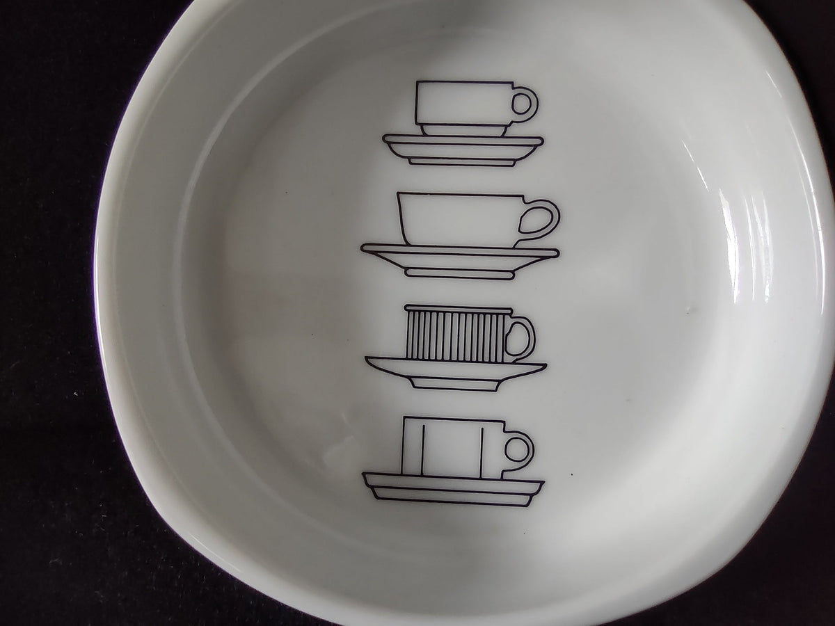 Rosenthal Studio-Linie display bowl - angled side view showing red studio-linie exterior branding