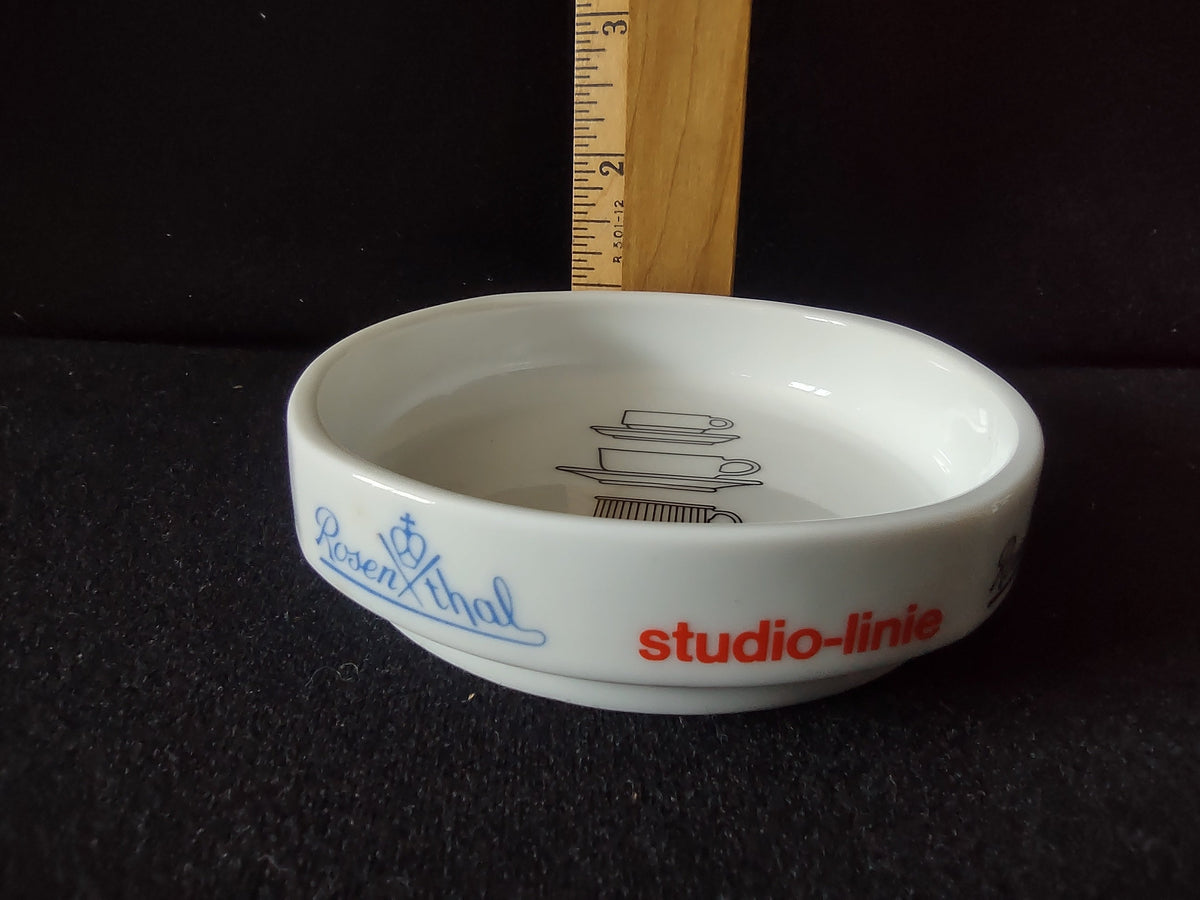 Rosenthal Studio-Linie display bowl - side view with ruler showing approximately 1.5 inch height