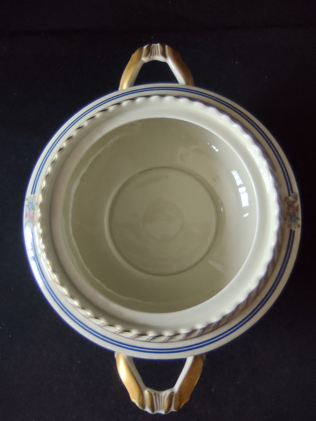 Limoges covered serving bowl backstamp base view