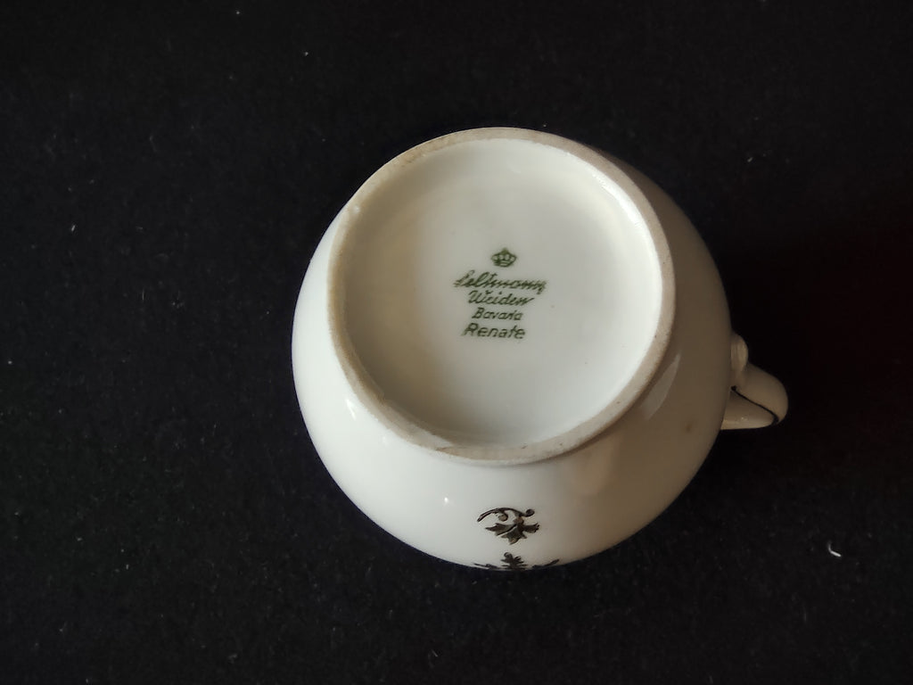 Vintage Seltmann Weiden Bavaria Renate Creamer Sugar Bowl No Lid Gold [7415]