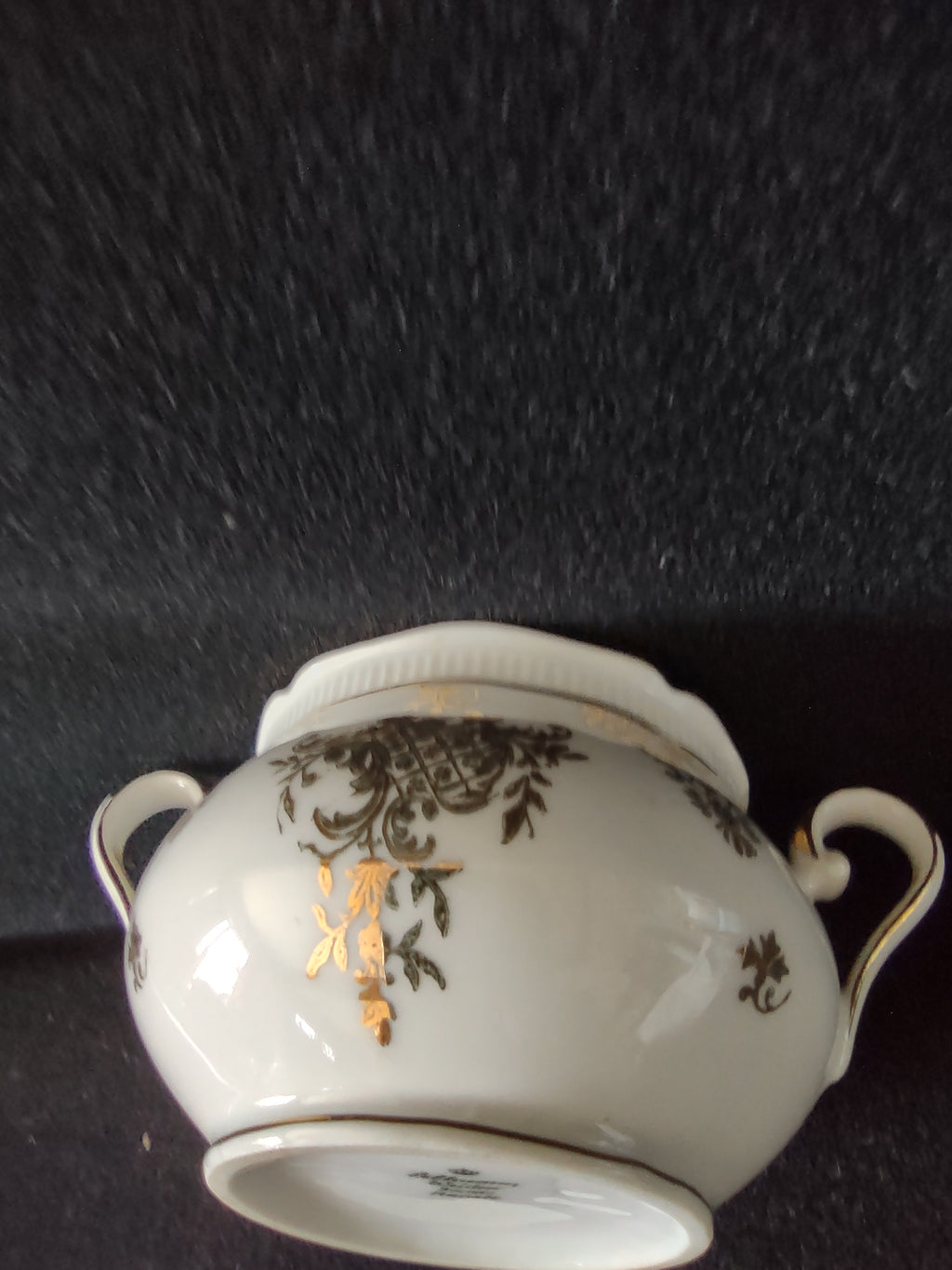 Vintage Seltmann Weiden Bavaria Renate Creamer Sugar Bowl No Lid Gold [7415]