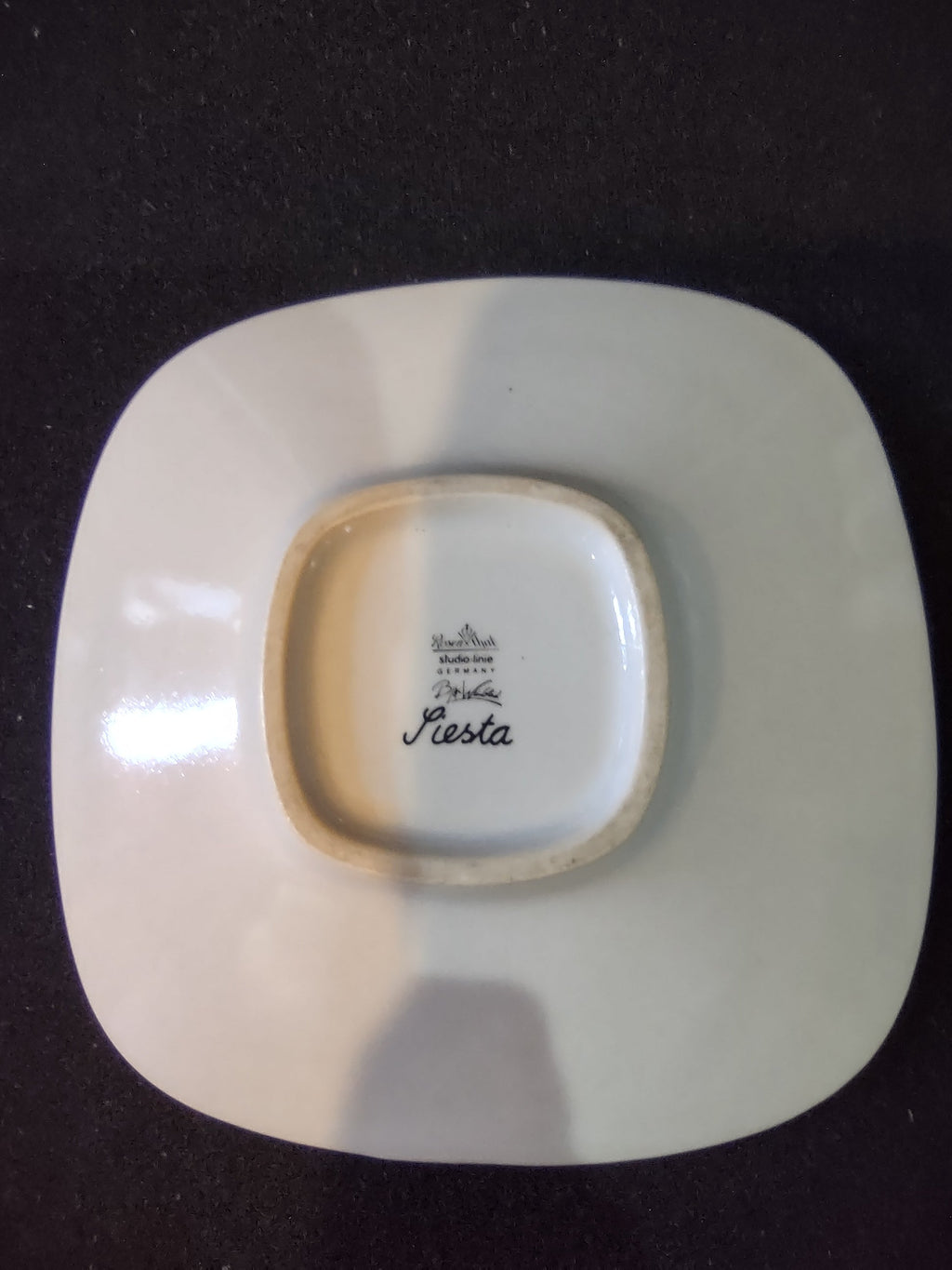 Rosenthal Studio-Linie Fiesta plate base backstamp showing Rosenthal studio-linie Germany crown mark Bjorn Wiinblad designer signature and Fiesta pattern name in script