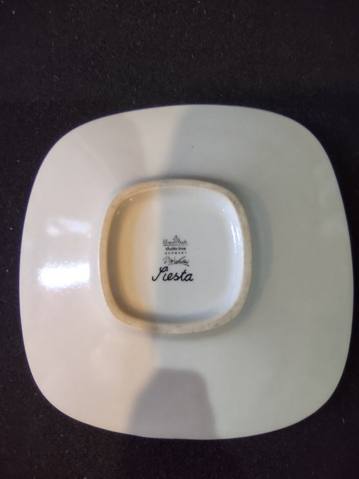 Rosenthal Studio-Linie Fiesta plate base backstamp showing Rosenthal studio-linie Germany crown mark Bjorn Wiinblad designer signature and Fiesta pattern name in script