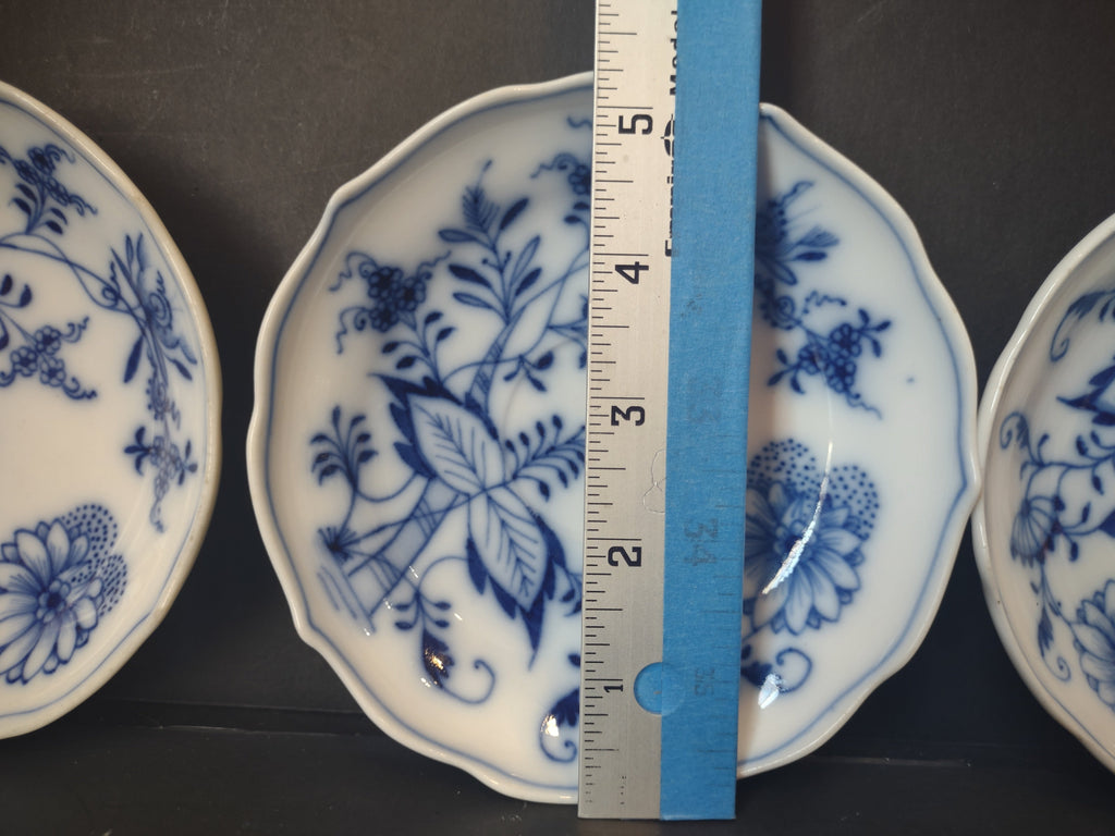 Set of 4 Vintage Blue Onion porcelain butter pat saucers