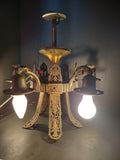 Vintage Art Deco Gothic Filigree 4-Arm Chandelier [7427]