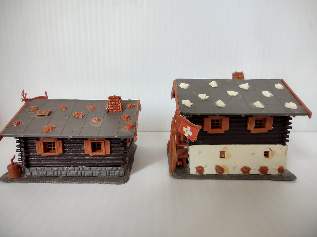 Vintage Pola HO Scale Swiss Alpine Chalet Set of 3 Assembled [8003n]
