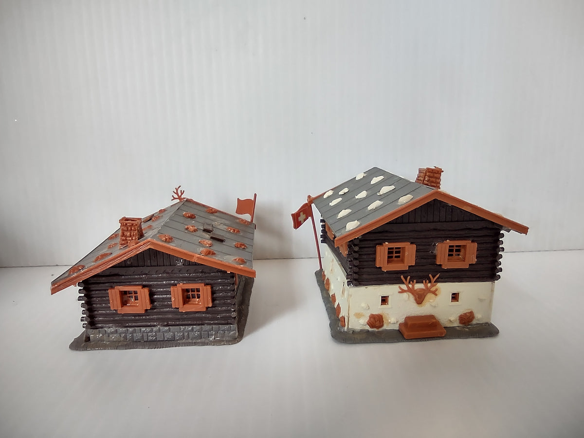 Vintage Pola HO Scale Swiss Alpine Chalet Set of 3 Assembled [8003n]